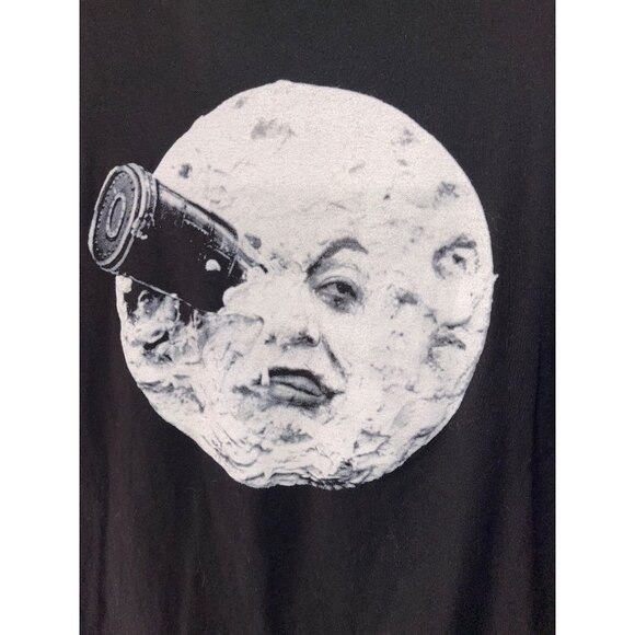 Tultex Mens Tee Shirt Size Large Black Trip To The Moon Crew Neck Pure Cotton - Picture 3 of 6